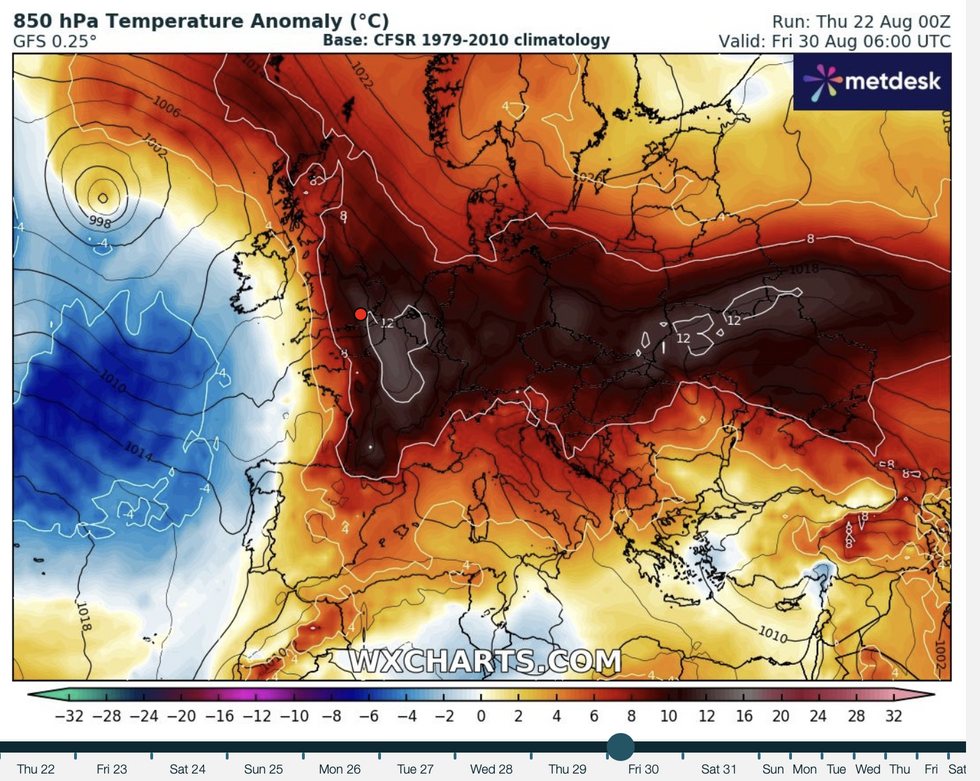 Late-month temperature surge