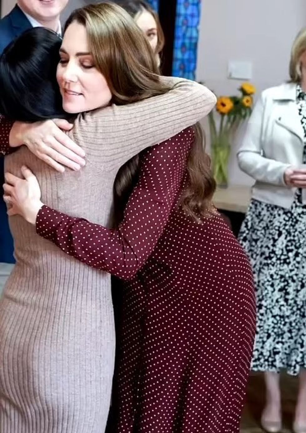 Leanne Lucas hugging Princess Kate