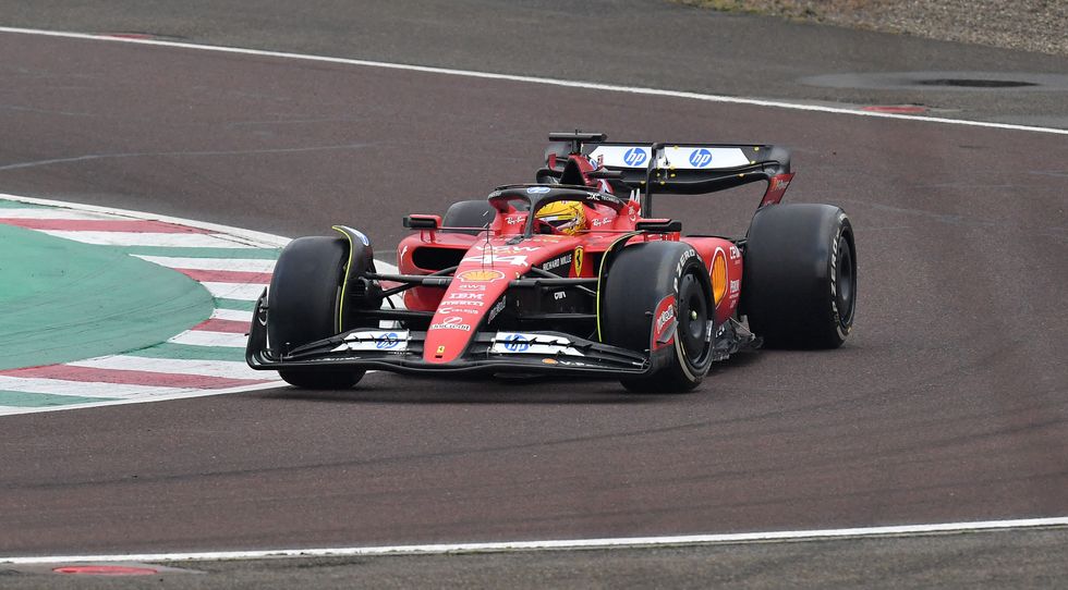 Lewis Hamilton was all smiles during his first test