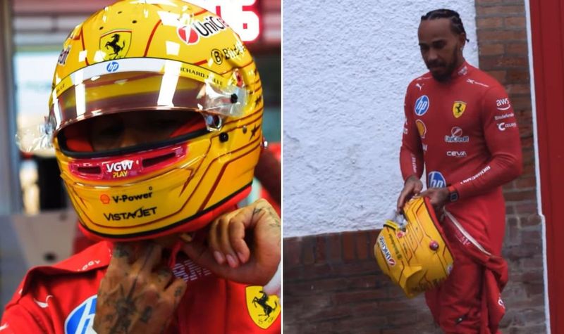 Lewis Hamilton’s first Ferrari helmet design