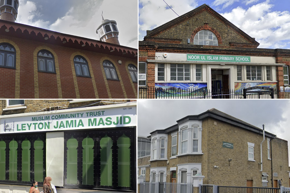 London mosques, community centres and a primary school has been vandalised