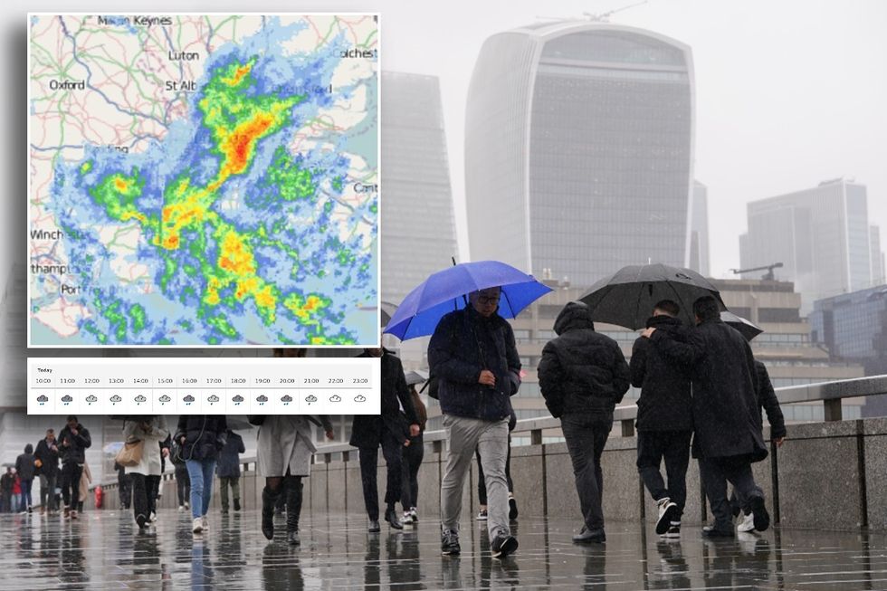 Met Office issues lightning storm warning as London braces for 14 hours of heavy rain in Bank Holiday washout