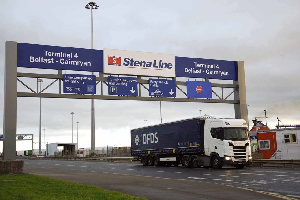 Lorries carrying goods in Northern Ireland