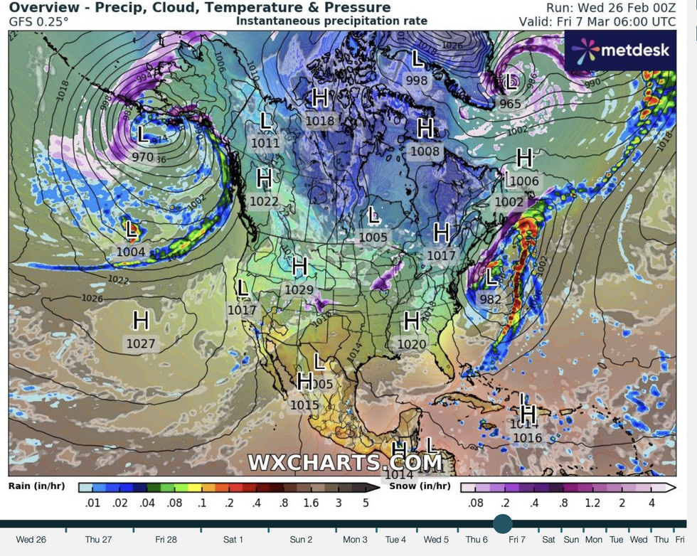 Low pressure storm rolls into the northwest