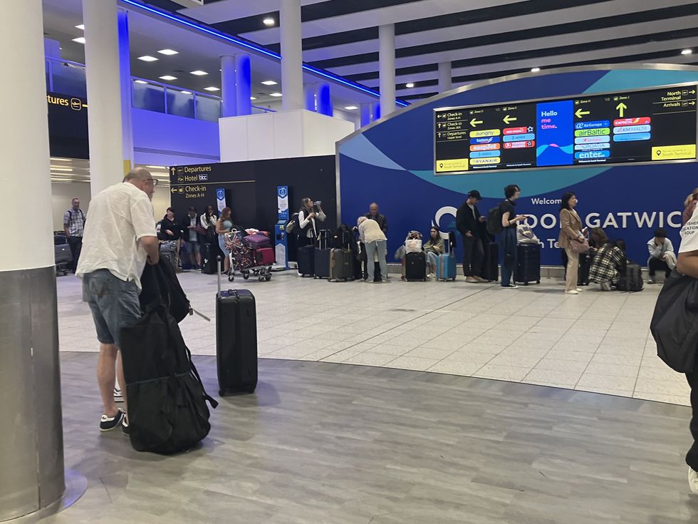 Luggage pictured at the airport