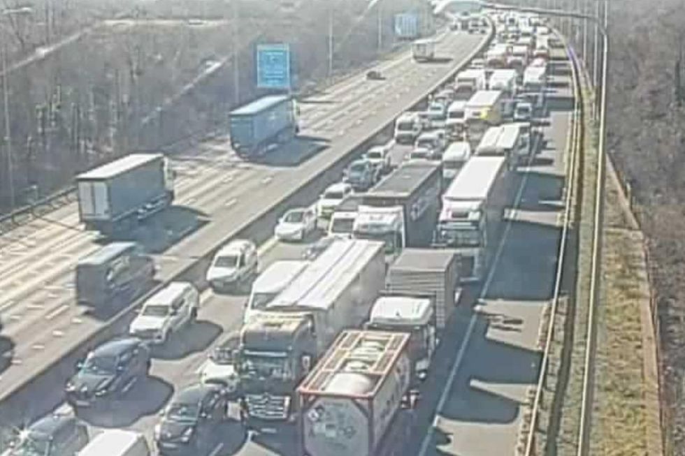 M25 traffic build up near Dartford Crossing