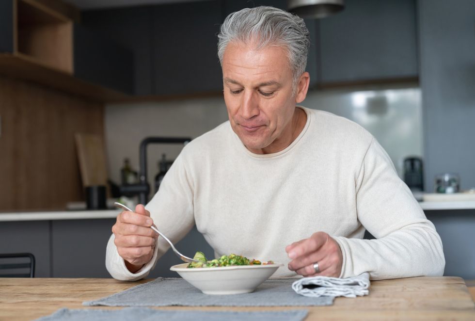 Man eating healthy salad