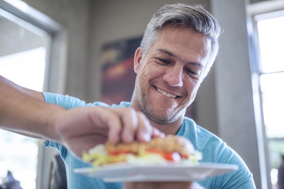 Man eating sandwich