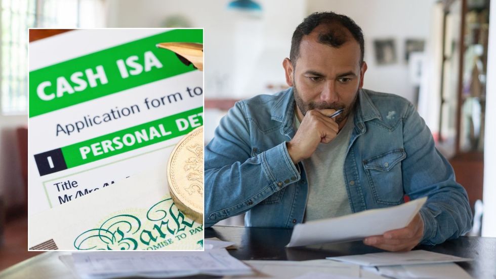 Man looking at finances and ISA form