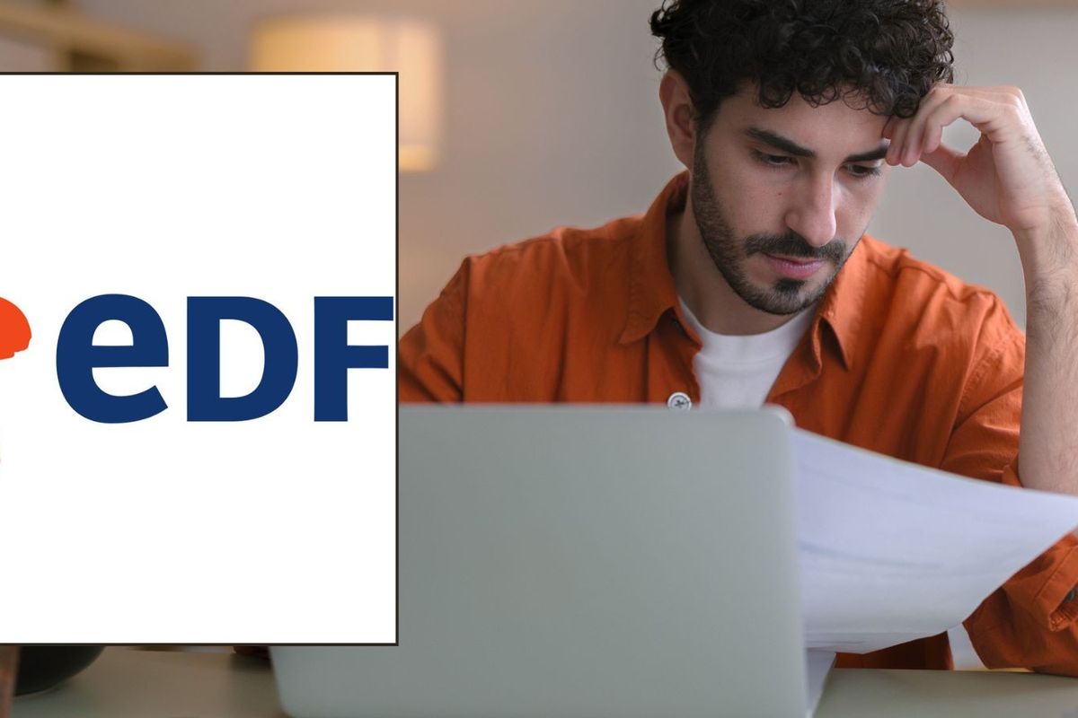 Man looking at form and EDF logo