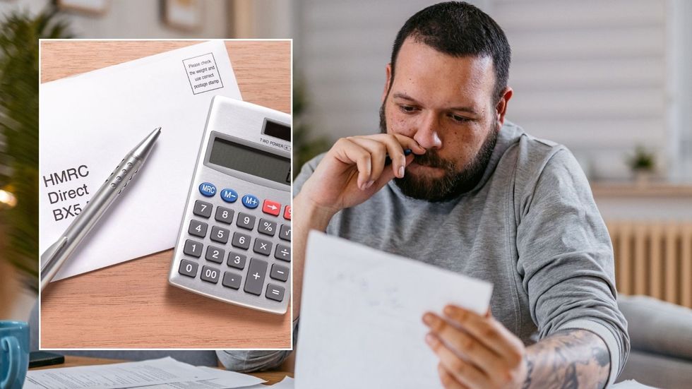 Man looking at HMRC letter 