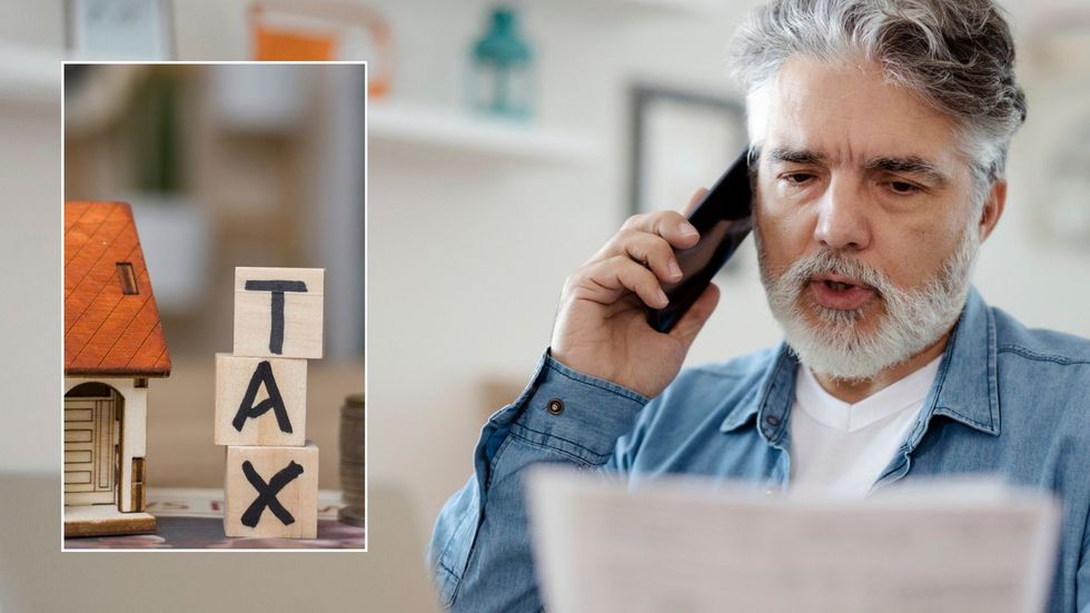 Man looking at tax bill 