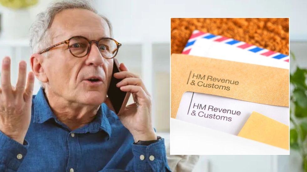 Man on phone and HMRC letter