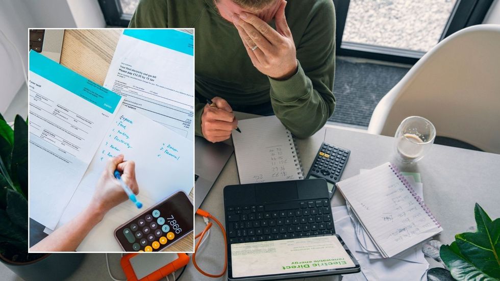 Man stressed over energy bill and energy bills 