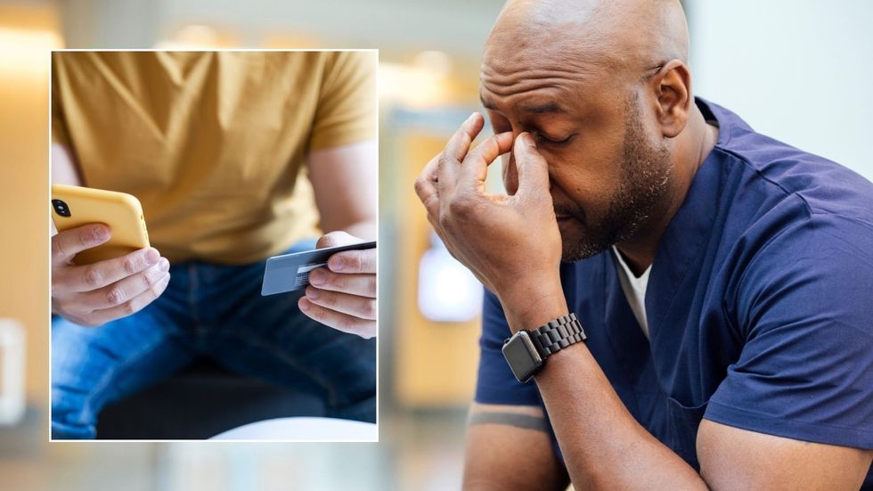 Man worried and person on phone