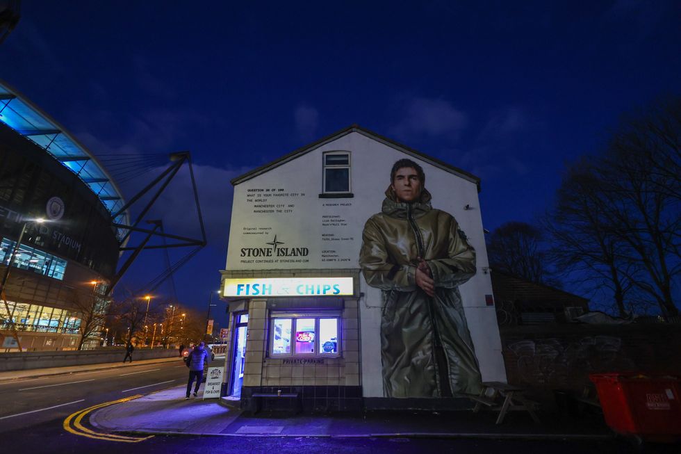 Manchester City super fan Gallagher has a mural outside the club's home ground, the Etihad