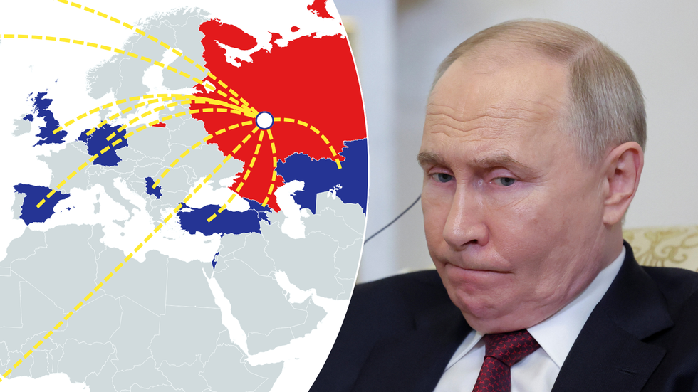 Map of departure routes/Putin