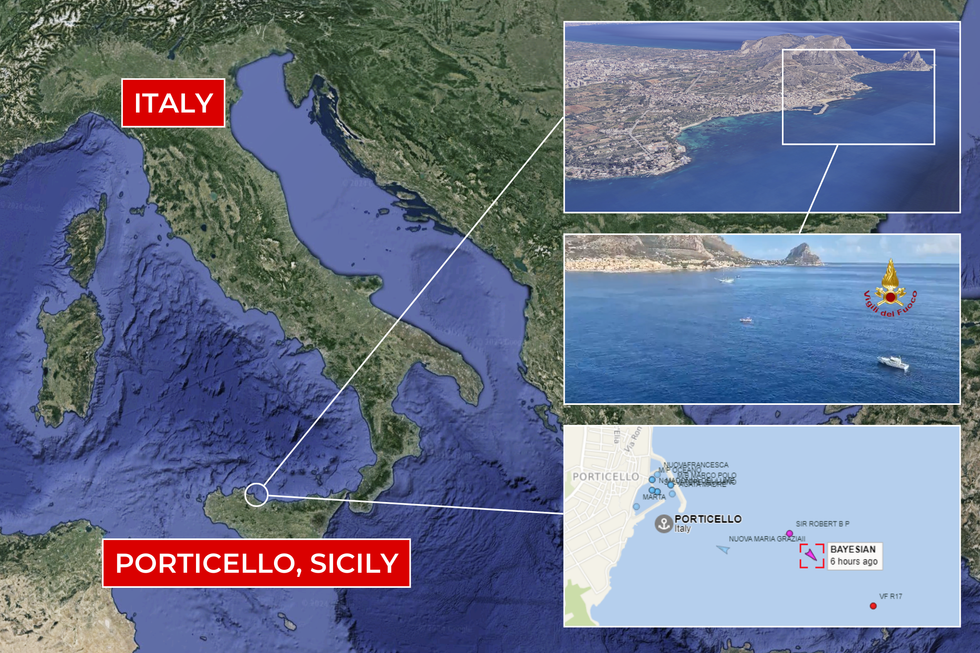 Map of Italy and Porticello