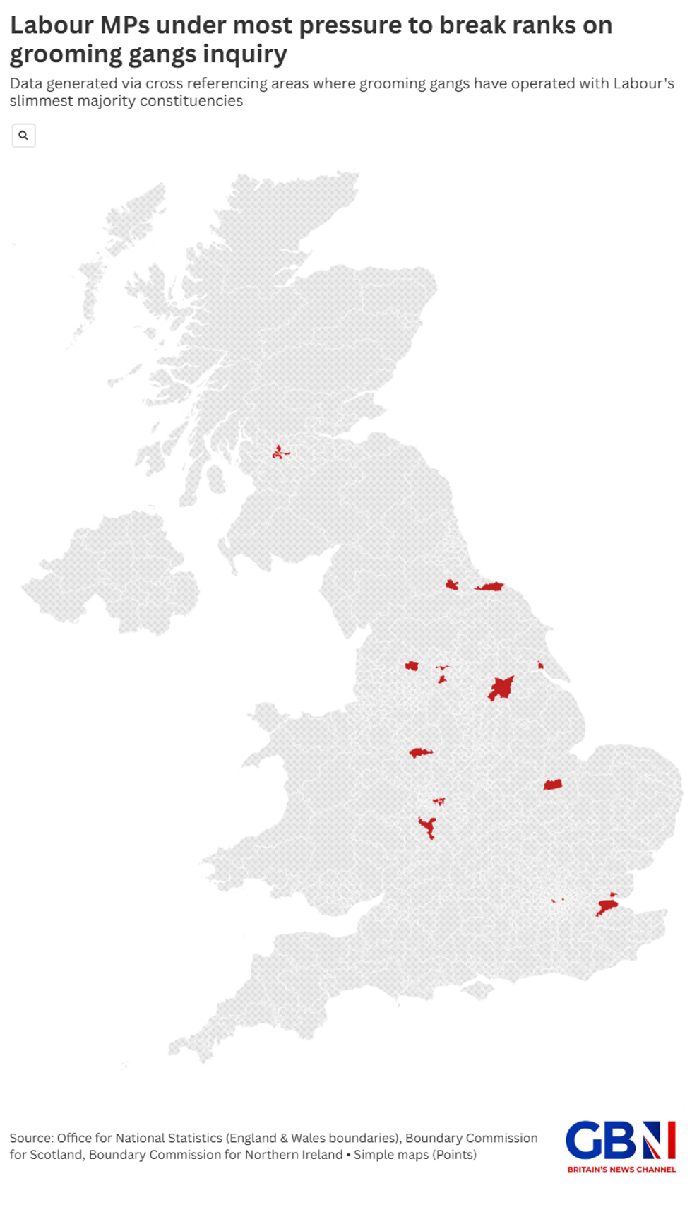 Map of Labour MPs under most pressure to break ranks on grooming gangs inquiry