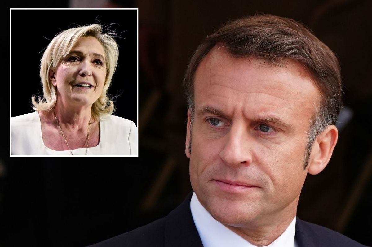 Marine Le Pen and President Emmanuel Macron