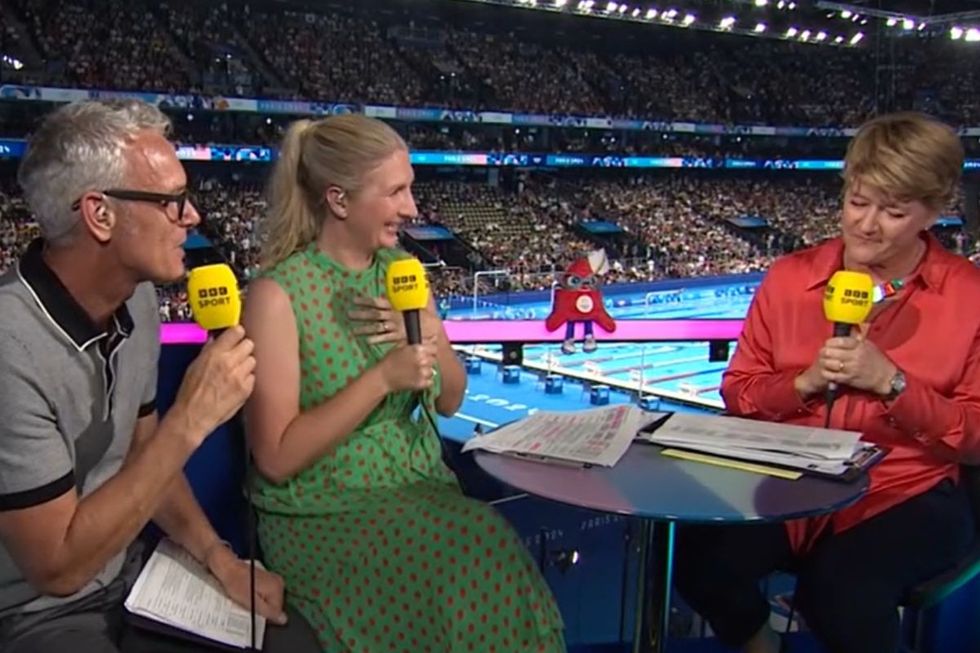 Mark Foster, Rebecca Adlington and Clare Balding