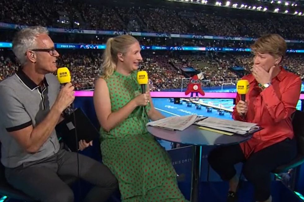 Mark Foster, Rebecca Adlington and Clare Balding