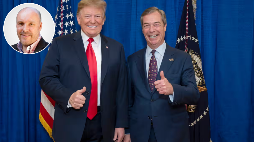 Mark Oaten (left), Donald Trump, Nigel Farage (right)