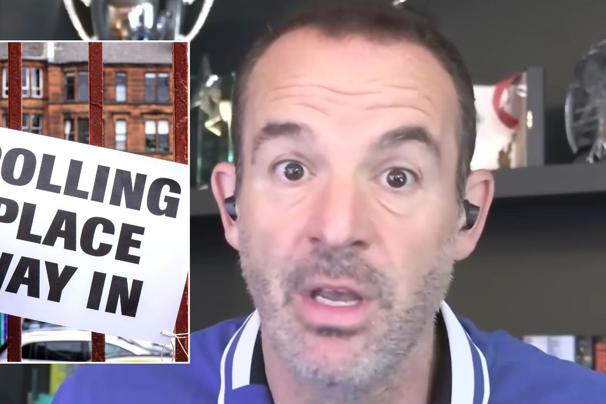 Martin Lewis and polling day sign 