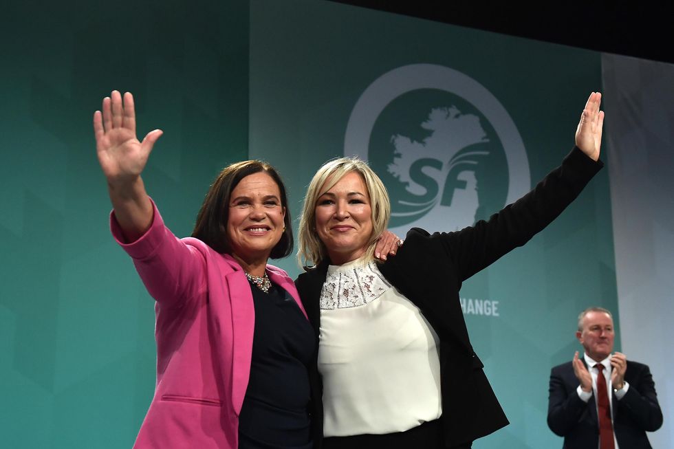 Mary Lou McDonald alongside Michelle O'Neill