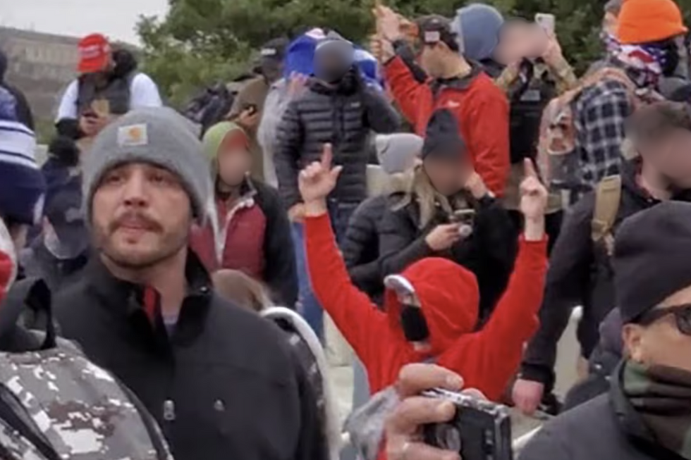 Matthew Huttle, left, took part in the January 6 riots