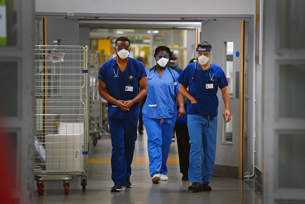 Medical staff wearing FFP3 face masks