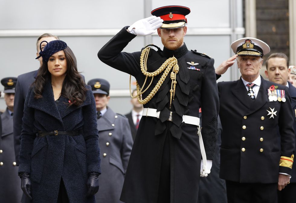 Meghan and Harry at the Remembrance Service in 2019