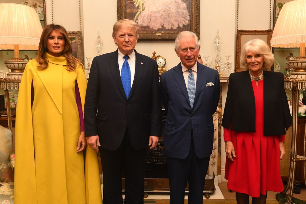 Melania Trump and her husband pose alongside the King and Queen