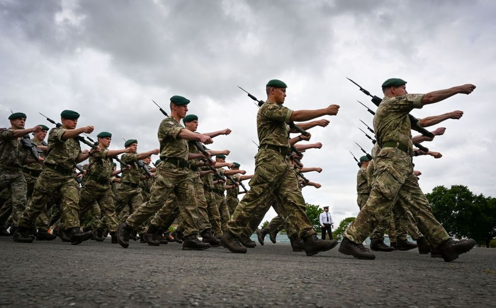 Members of the army marching