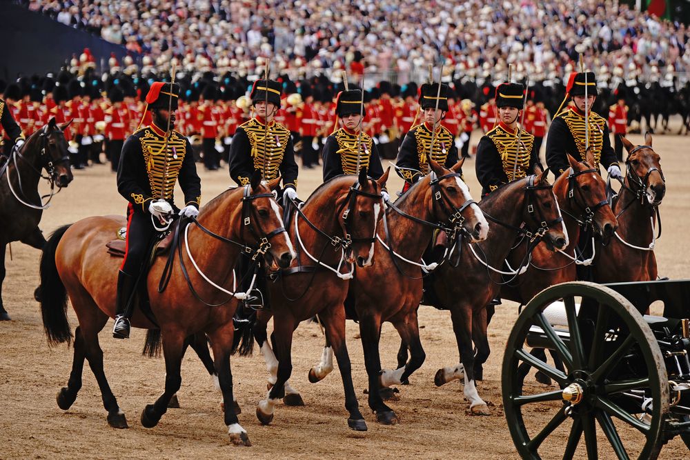 Members of the Household Division during the Trooping the Colour ceremony at Horse Guards Parade