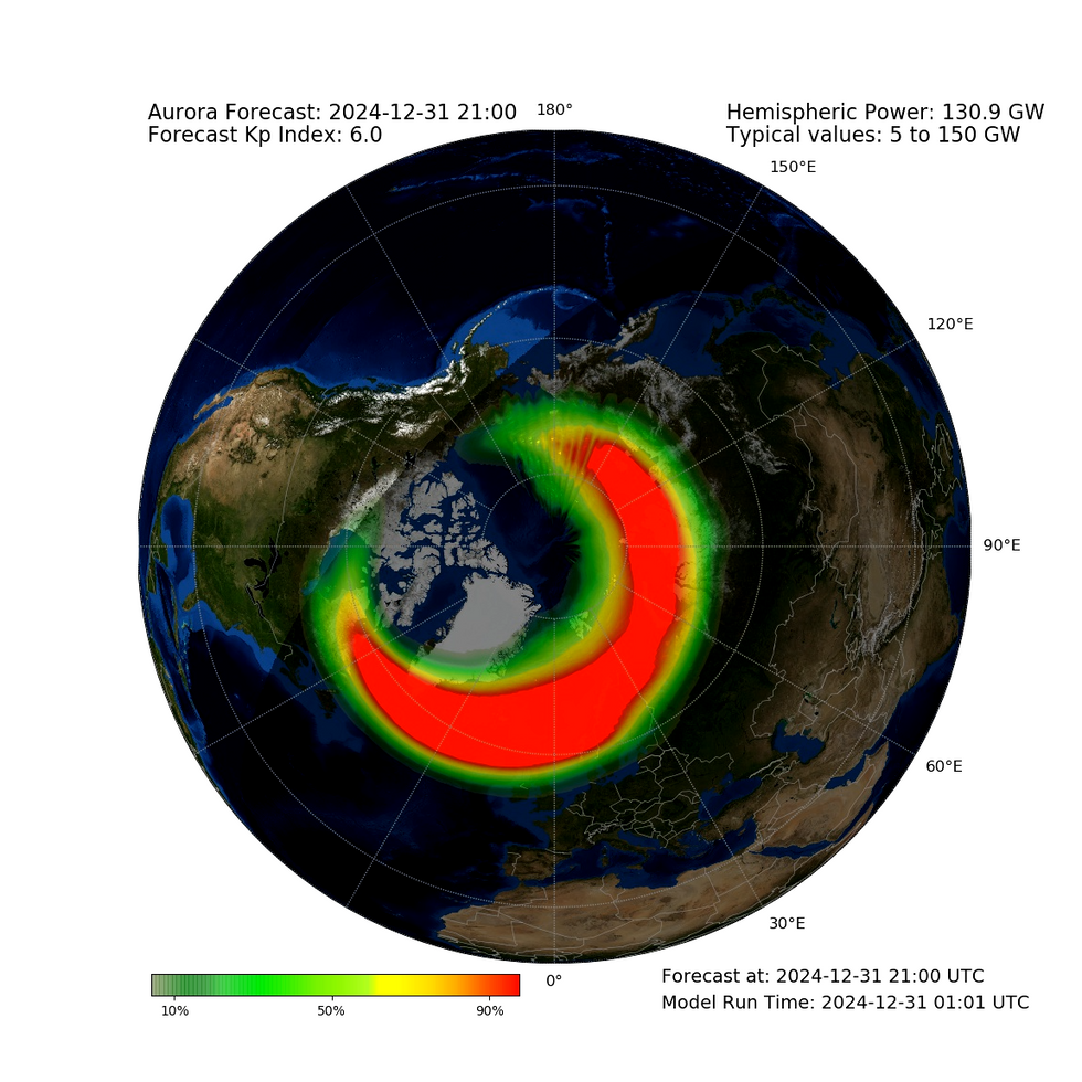 Met Office aurora map