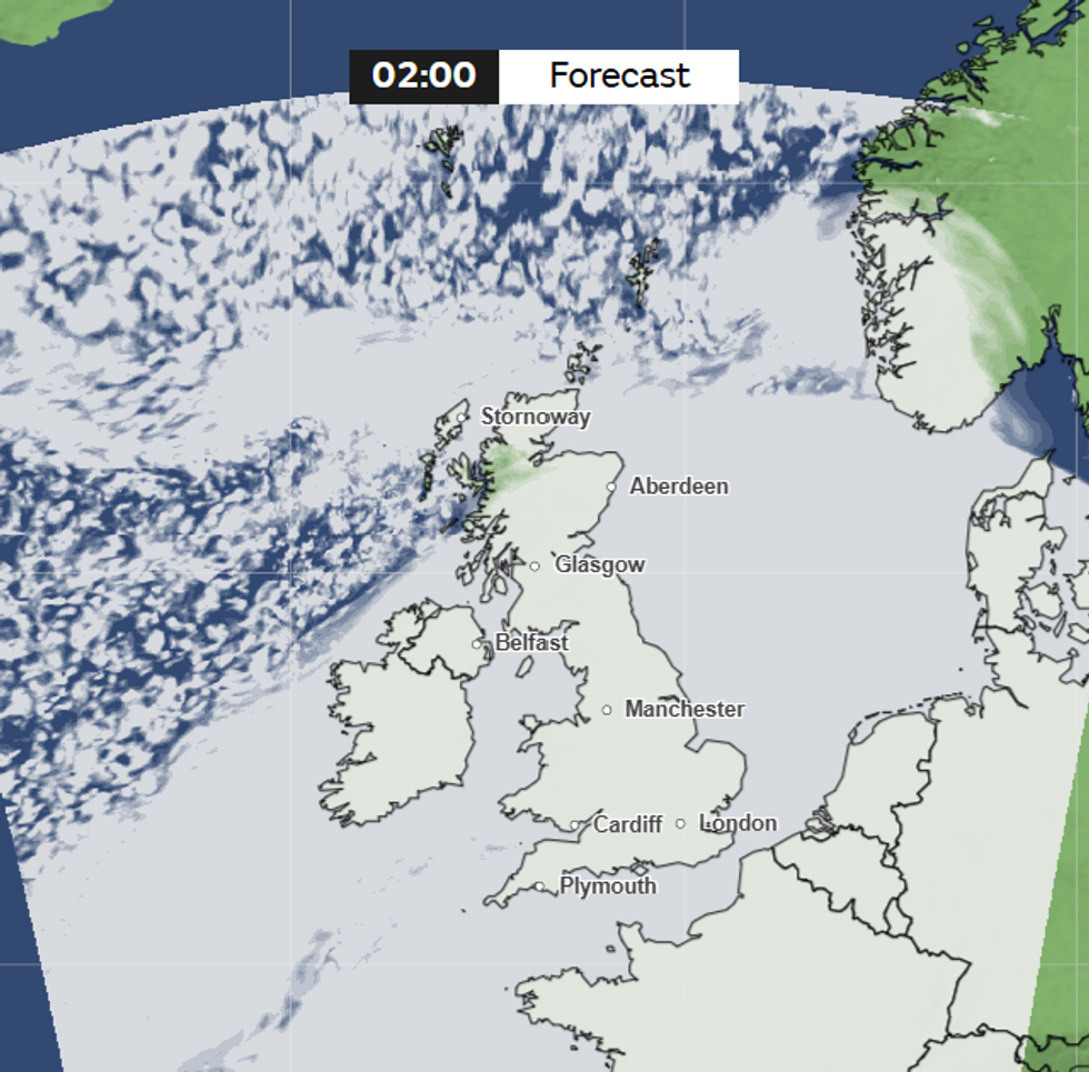 Met Office cloud cover map