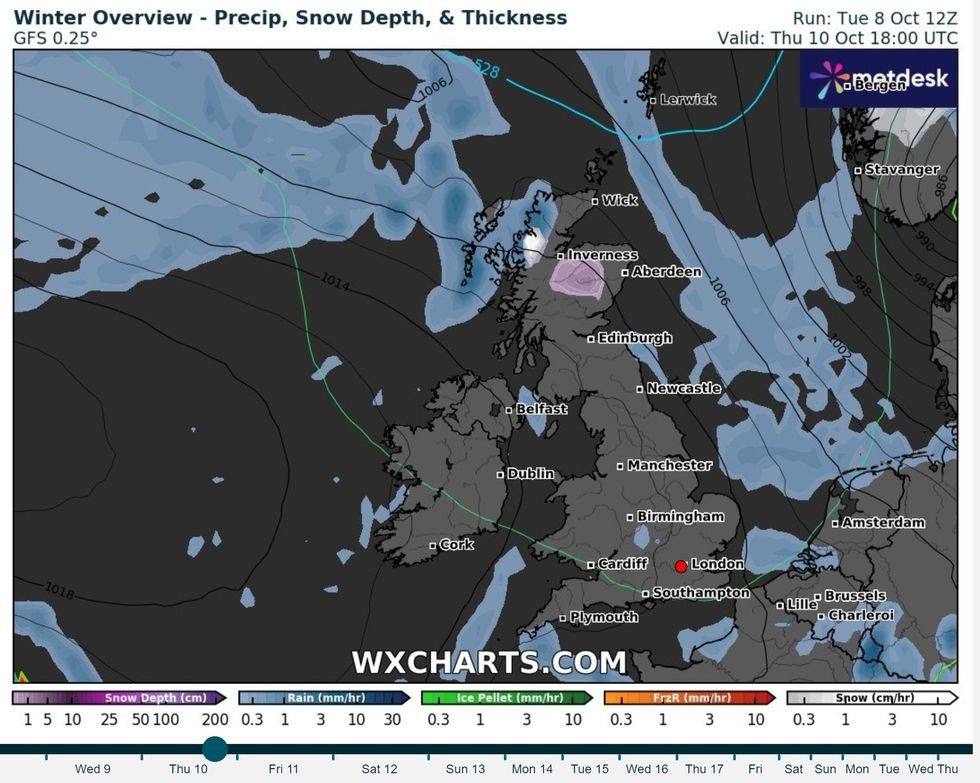 Met Office has warned of potential snow for the higher mountains of Scotland as the Arctic air moves in