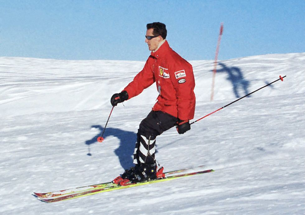 Michael Schumacher skiing