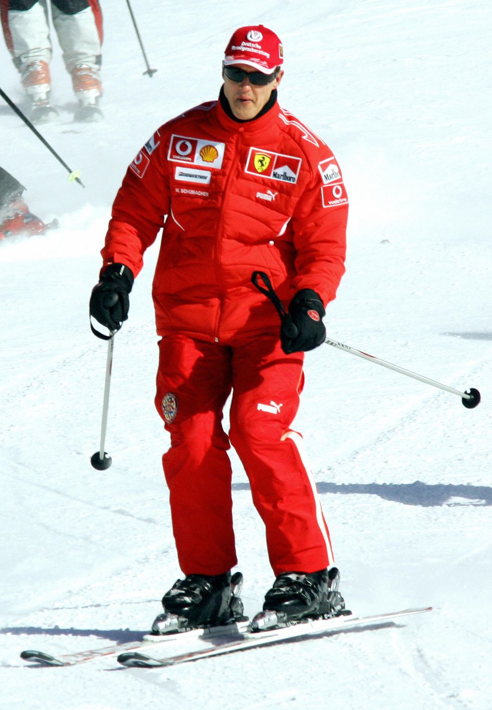 Michael Schumacher skiing