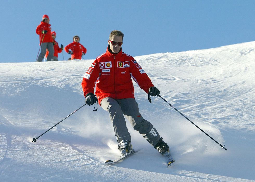 Michael Schumacher skiing