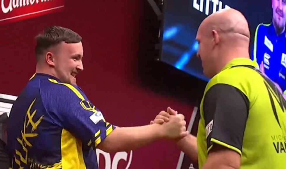 Michael van Gerwen congratulated Luke Littler after the match