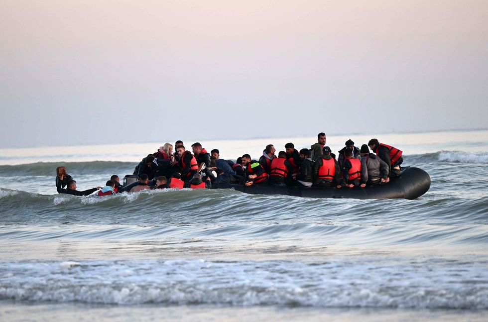 Migrant small boat crossing the channel