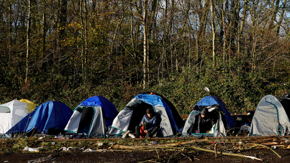 Migrant tents in Loon-Plage