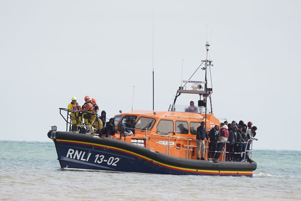 Migrants crossing the channel