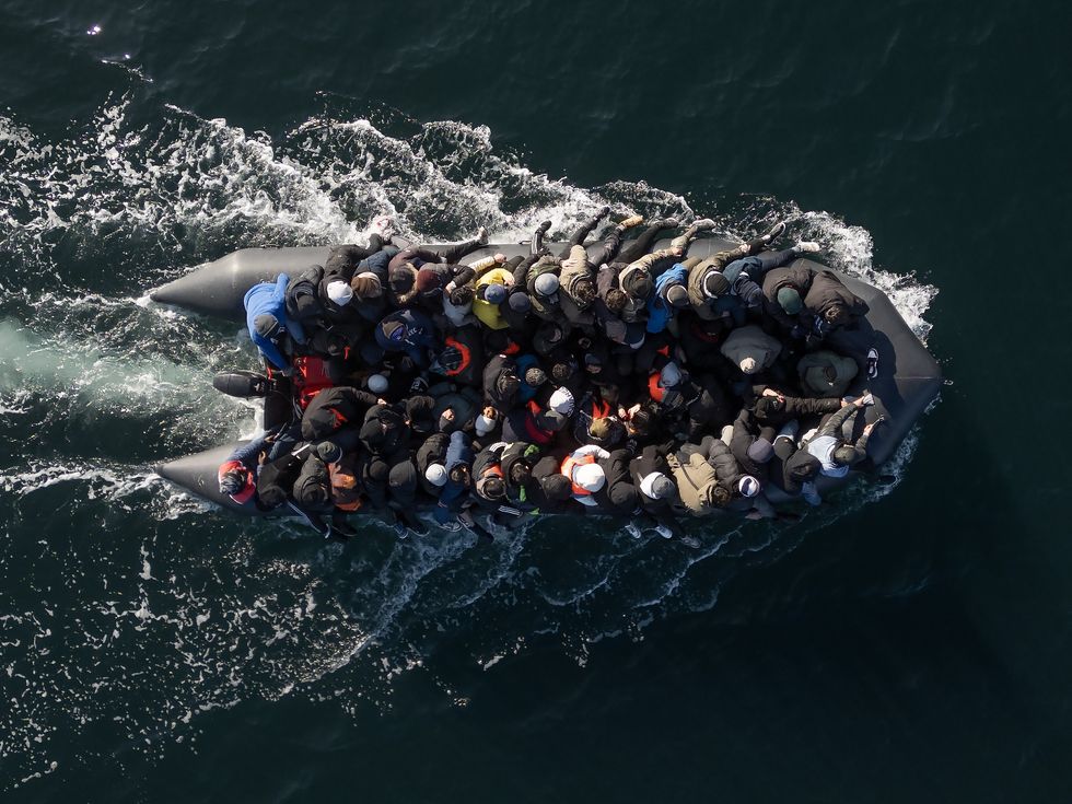 Migrants crossing the English Channel