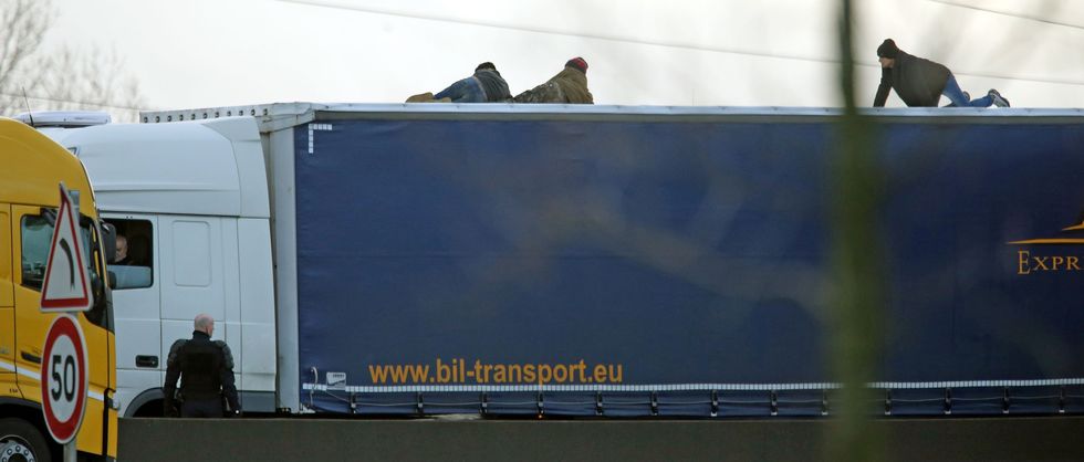 Migrants on a lorry