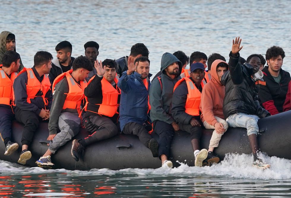 Migrants on a small boat