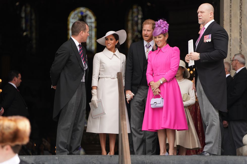 Mike Tindall, Prince Harry and Meghan Markle