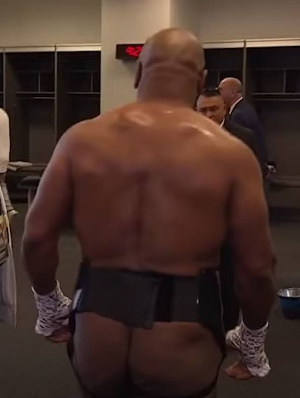 Mike Tyson's bare bottom soon went viral on social media